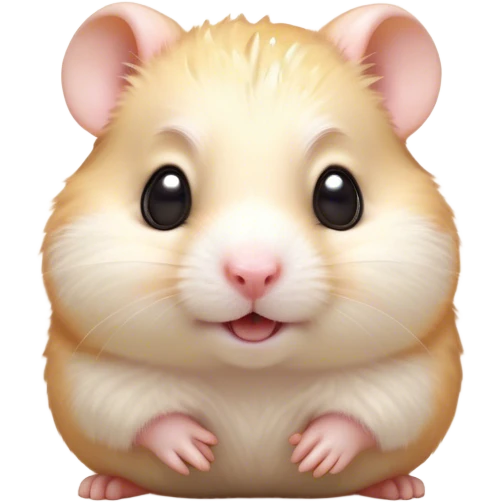 Cinematic Comical Cream Hamster Portrait Emoji, Head tilted dramatically with an exaggeratedly amused expression, featuring a striking cream fur with a luminous sheen, wide, expressive dark eyes filled with playful disbelief, Simplified yet hilariously expressive features, highly detailed, glowing with a slightly sassy glow, high shine, dramatic yet playful, stylized with an air of cheeky mischief, bright and endearing, soft glowing outline, capturing the essence of a spirited and over-the-top hamster, so meme-worthy it feels like it could side-eye its way into internet fame instantly! emoji