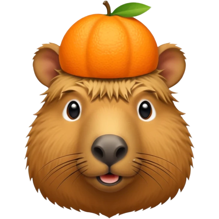 Capybara with orange on his head emoji