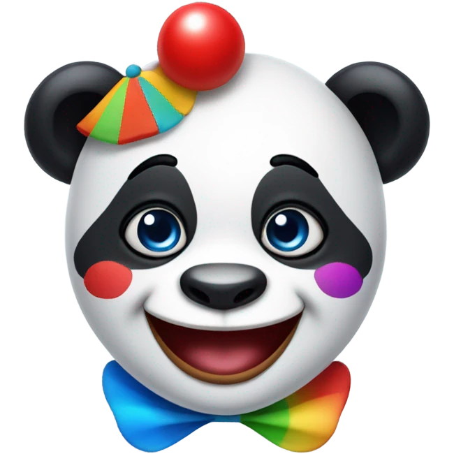 Panda with clown face emoji