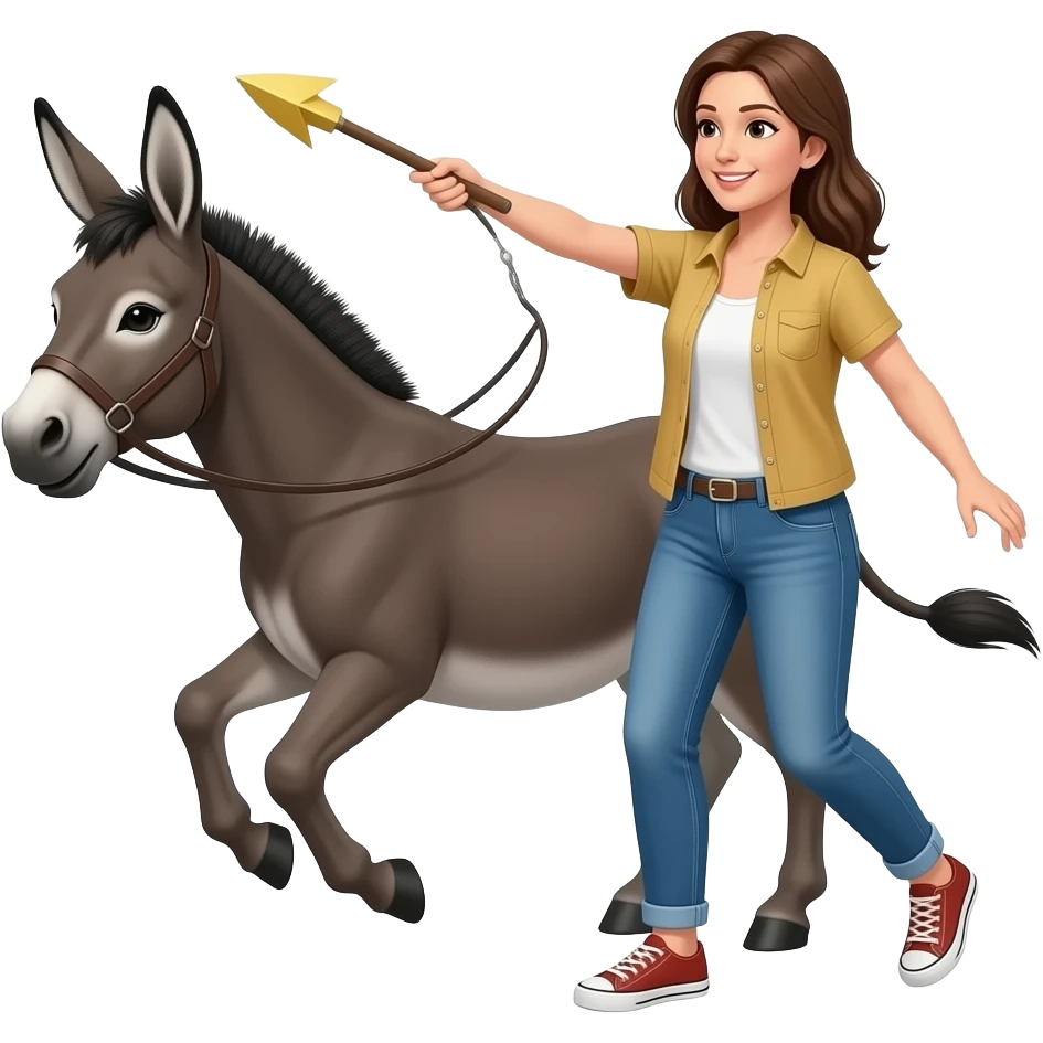 Woman throwing a donkey emoji
