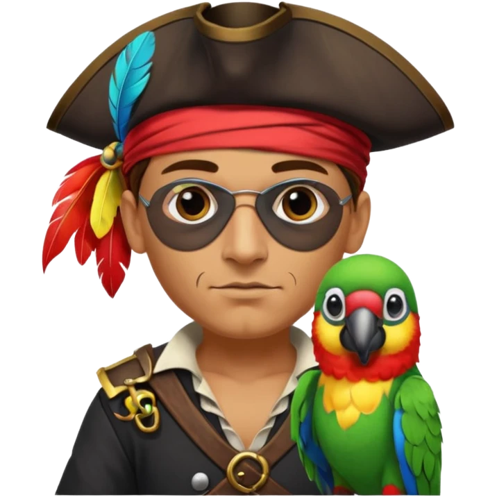 pirate and parrot emoji