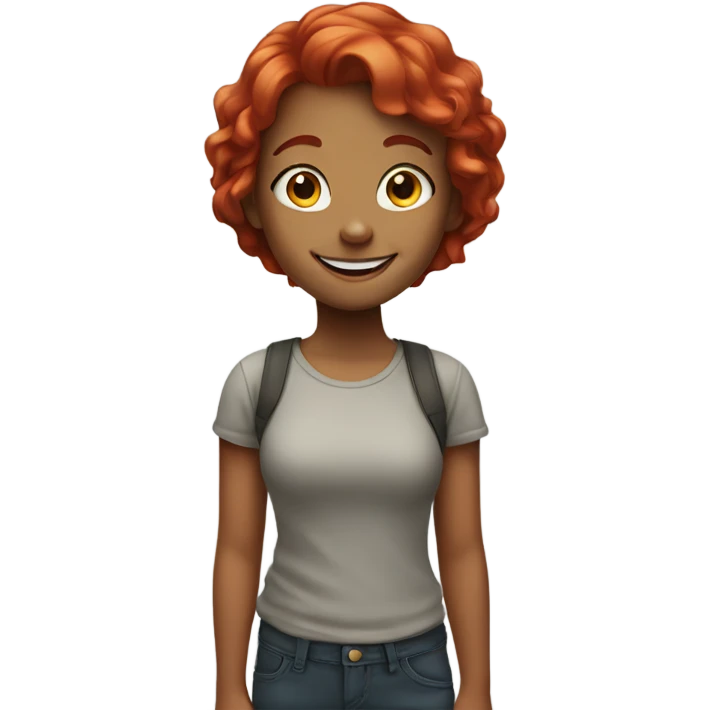 smiling girl with red hair emoji