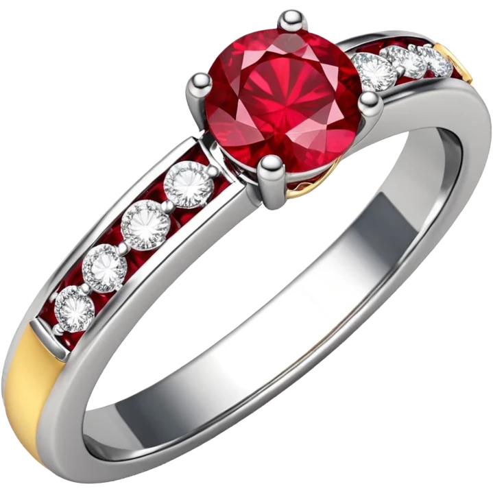 glitter rubi diamond married ring prata emoji