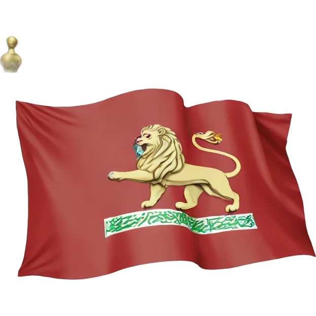 Persian flag with lion emoji