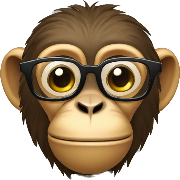 Monkey with glasses and on tree emoji