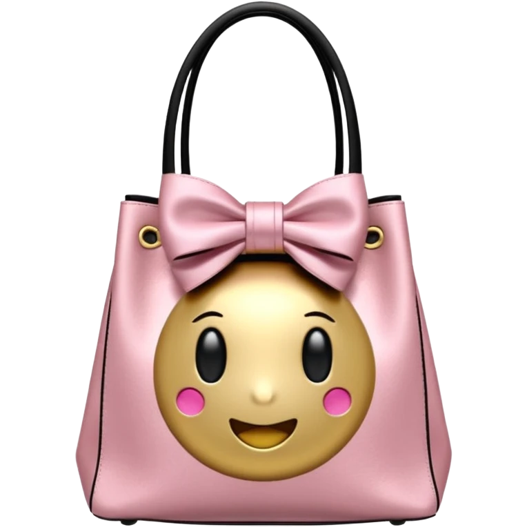 Genera un emoji de bolsa de tienda de ropa de color dorado con un 🎀 de color negro o rosado, dame varias opciones  emoji