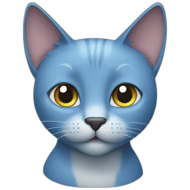 cartton blue cat emoji