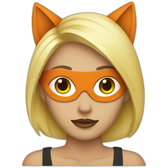 women with fox halvemask blonde emoji