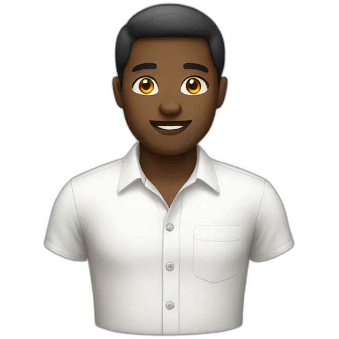a black guy wearing white shirt emoji