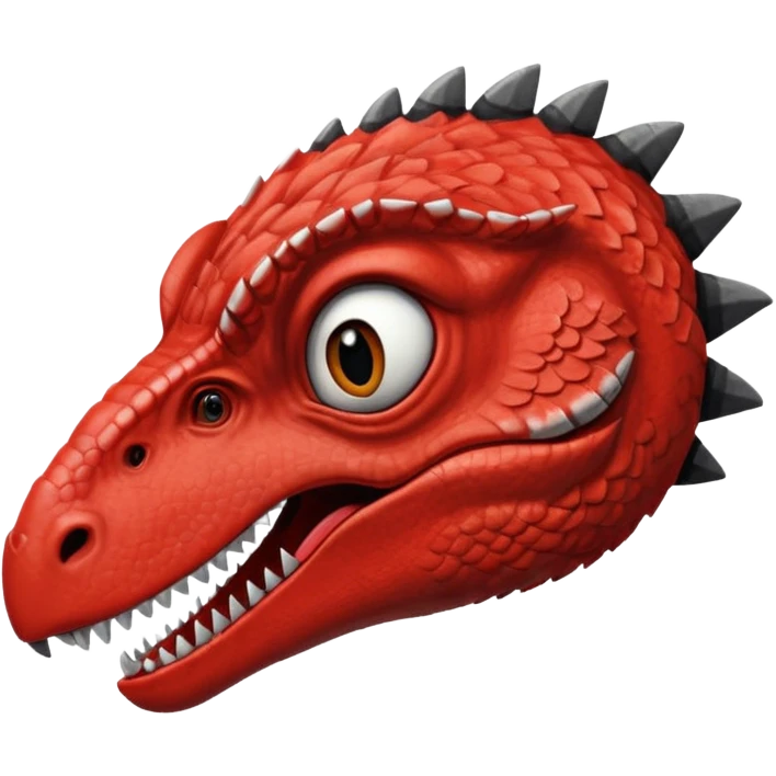 red and black velociraptor face, looking bored and unmotivated, only the face emoji