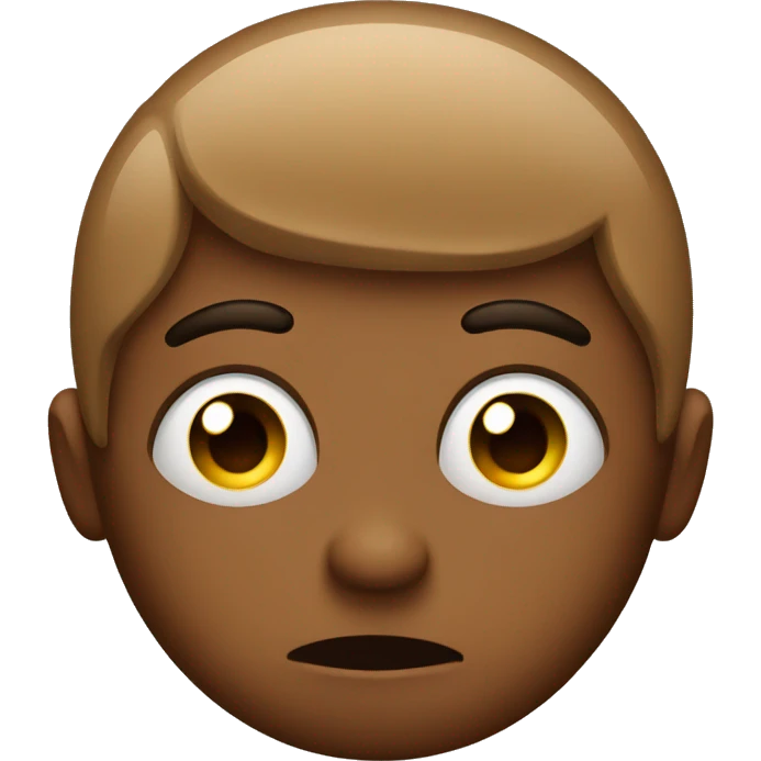 Brown emoji with sad face and lashes emoji