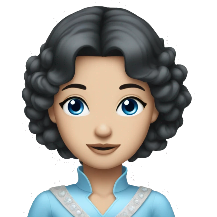 Princess black hair blue eyes white skin emoji