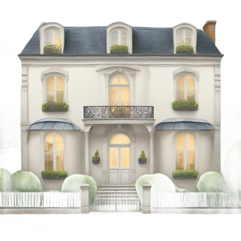 medium white georgian style Parisian chic house emoji