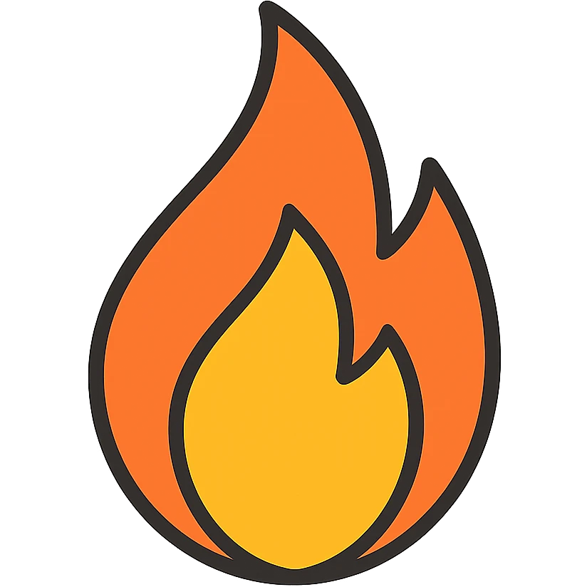 stylized fire icon, vibrant colors, clean lines emoji