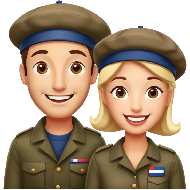 spam artists welcoming guests at a French  spam meat exhibition  emoji