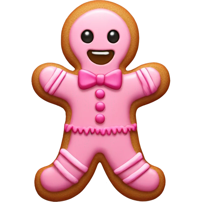 Pink Gingerbread cookie emoji
