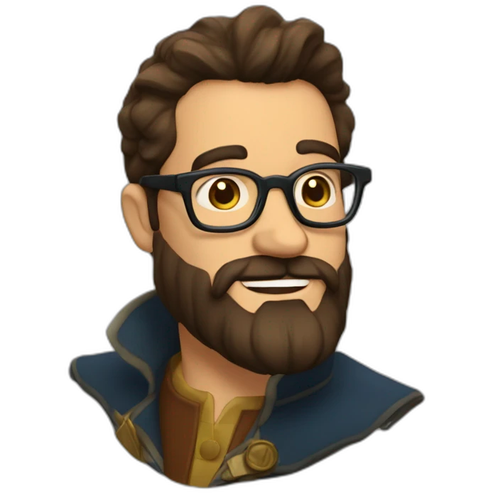Bearded gaston Algaze with wayfarer glasses emoji