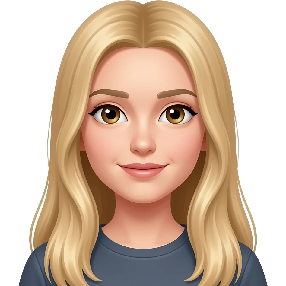 a girl with silky long blonde straight hair emoji