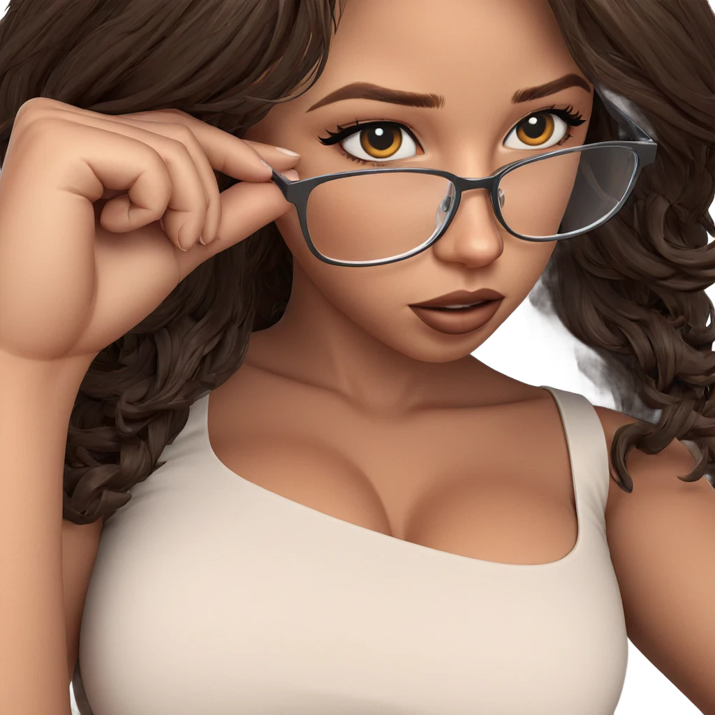 girl with glasses and cleavage emoji