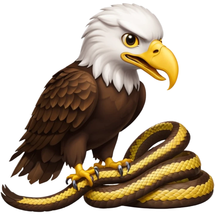 Una águila con una serpiente  emoji