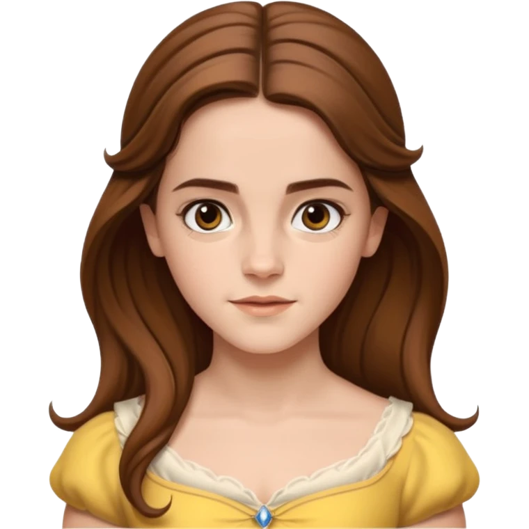 emma watson long hair as belle Cinematic Realistic emoji