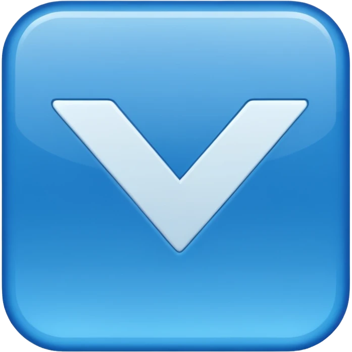 Una raya como ✔️ así pero azul y un cadrado así pero el ✔️ sea más grande emoji