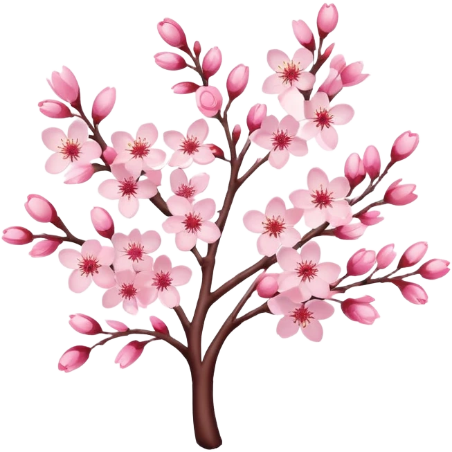 cherry blossoms in the shape of 25 emoji