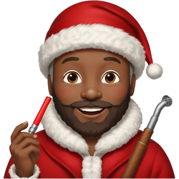Black Santa smoking emoji