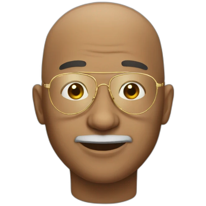 Bald man with golden aviator glasses emoji