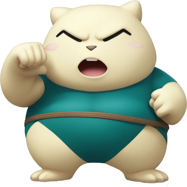 Pokémon snorlax doing Muai Thai emoji