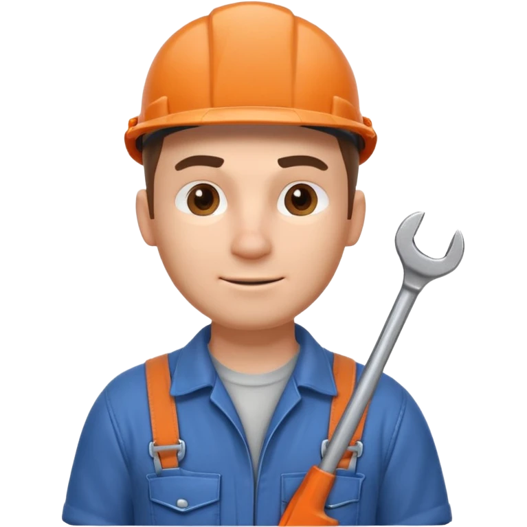 mechanic man portrait, head and shoulders only, wearing work overalls, holding a wrench, slight grease marks on face, confident friendly expression, garage workshop vibe, 3D cartoon style, mobile game icon style, clean background, no text, no watermark
  emoji