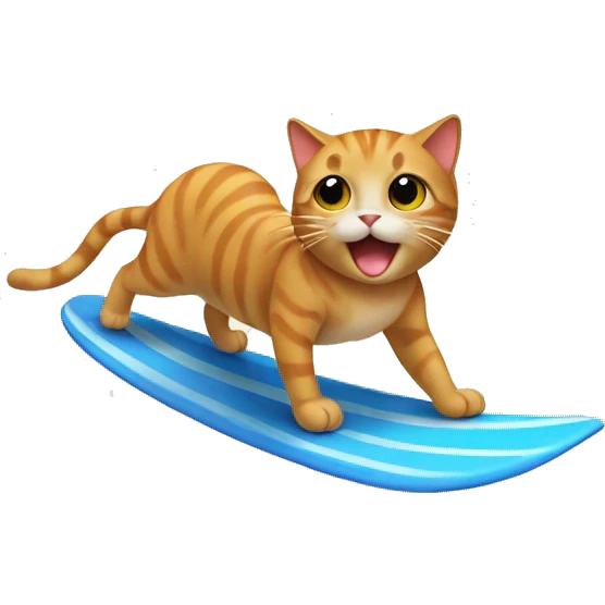 cat surfing  emoji