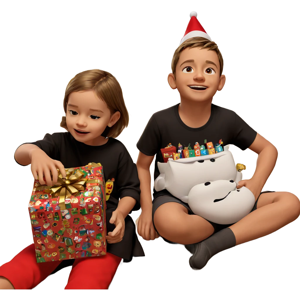 christmas morning with presents emoji