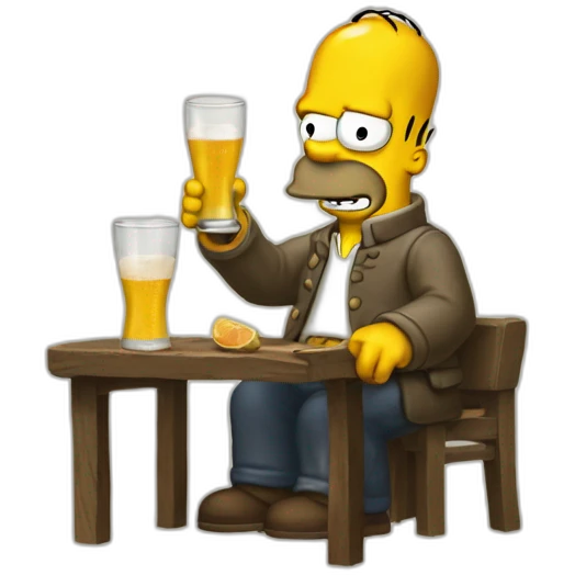 Homer buvant un Ricard  emoji