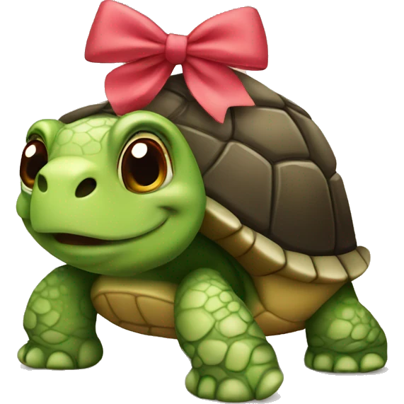 turtle wearing a bow on its head emoji