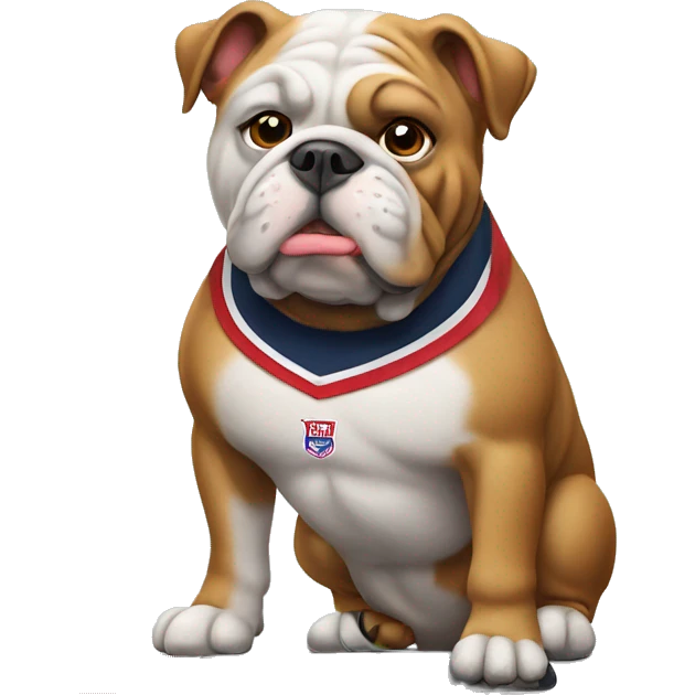 Bulldog with a hockey stick emoji