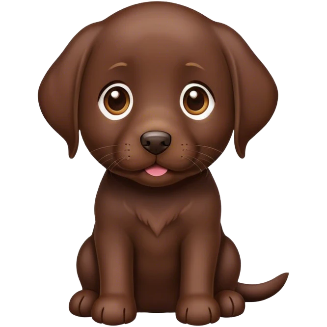 Chocolate lab puppy looking adorable emoji