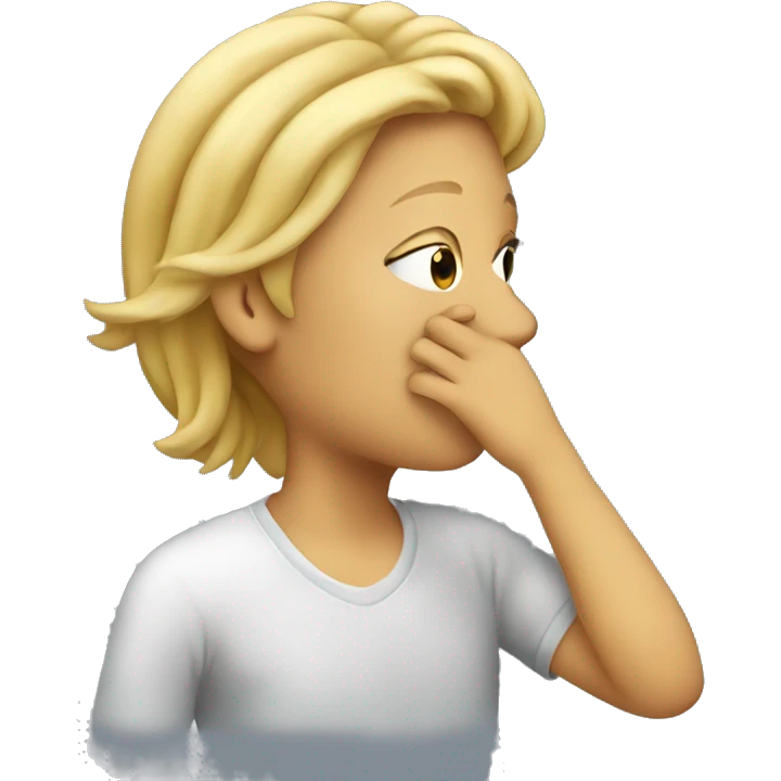 person smelling hair emoji