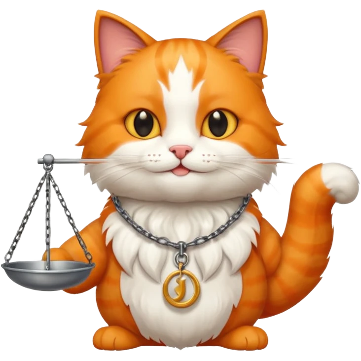 happy cat with the scales of justice emoji