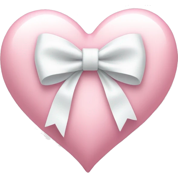 Pastel pink heart with white bow emoji
