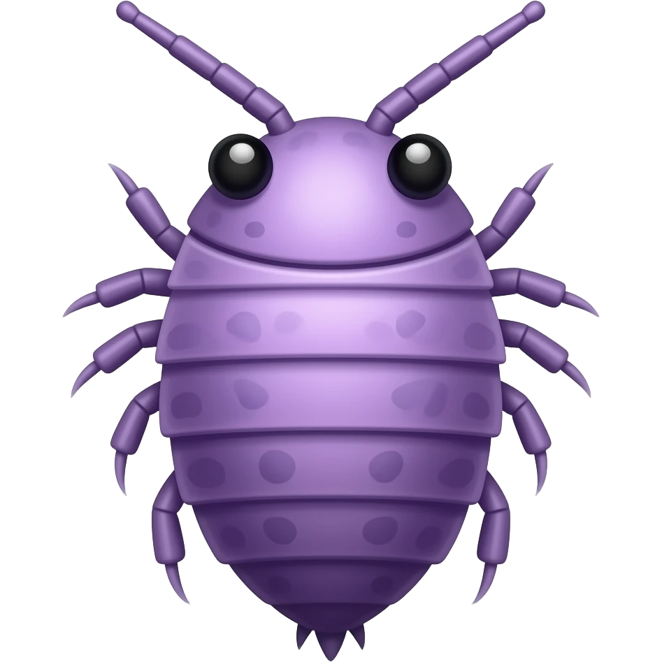 lavender isopod spotted round emoji