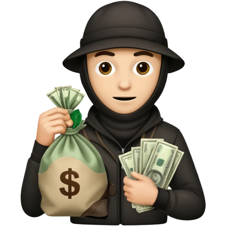 A robber with a bag of money emoji