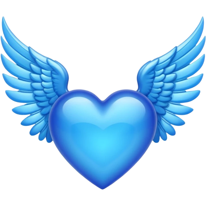 blue heart with wings emoji emoji