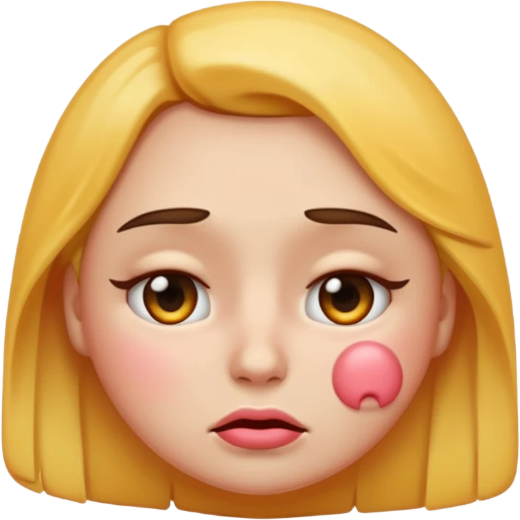Cum on horny female emoji with with sad eyes and blushing cheeks emoji