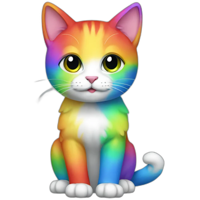 Rainbow Cat Full Body emoji