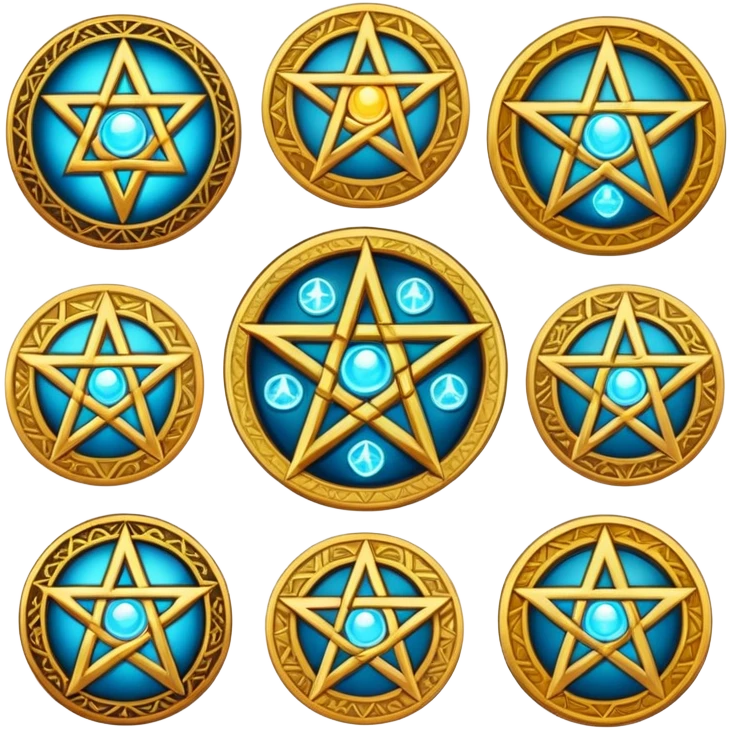 Eight magical pentacles emoji