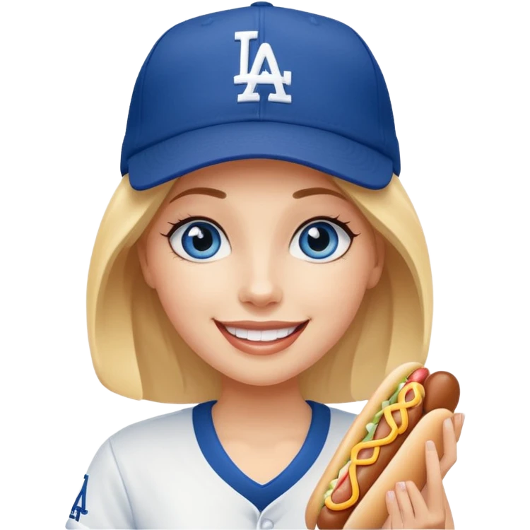 Blue eyed girl at dodgers game emoji