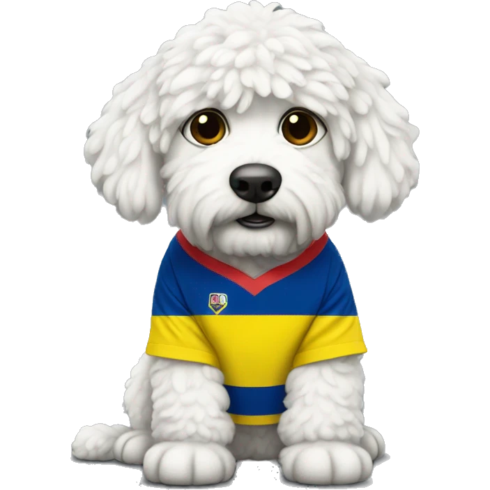 White doodle with a Colombia jersey emoji