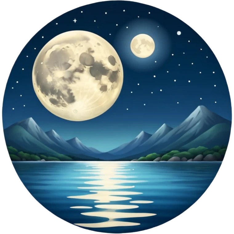 Full moon over water emoji