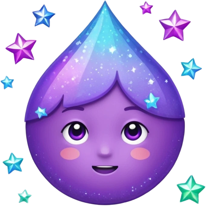 Glitter Purple and Cian hang loose emoji